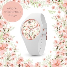 【karendo x ICE watch】karendo限定  ICE flower WHITE SAGE (Medium) 腕時計 花 サプライズ 上品 プレゼント ギフト インスタ映え おしゃれ お祝い 記念 誕生日 新社会人 彼女 付け心地抜群 自分へのご褒美