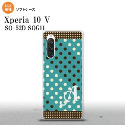 Xperia10V Xperia10V スマホケース 背面ケースソフトケース ドット 水玉 C 青緑 茶 +アルファベット 2023年 7月発売 nk-xp105-tp1654i