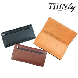 THINly スィンリー カードをたくさん入れても薄い長財布 小銭入れ付き BT02[長財布 メンズ 男性 薄い 財布 牛革 革 レザー シンプル おしゃれ 薄い財布 小銭入れ カード入れ]