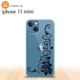 iPhone13mini iPhone13 mini ケース ソフトケース バラ B クリア 黒 iPhone ミニ 5.4インチ  おしゃれ かわいい メンズ レディース キッズ デザインたくさん nk-i13m-tp1069