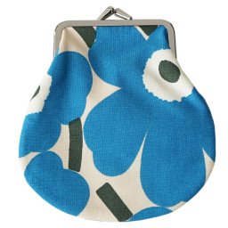 マリメッコ marimekko 小物入れ ポーチ がま口 MINI UNIKKO ミニウニッコ ブルー×オフホワイト 049738 856 北欧雑貨 北欧デザインネコポス 送別会 誕生日 お中元 結婚祝い 結婚式 彼女 娘 コスメポーチ 妻 女性 高級 父の日 母の日 ホワイトデー