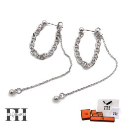 FILL HEARTS ピアス レディース 女性 大人 シルバー アクセサリー ジュエリー Anchor Chain Drop 揺れる アンカーチェーン 金属アレルギー対応 シルバー925 S925 ロジウムメッキ チェーンピアス 小さめ 流行り