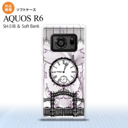SH-51B AQUOS R6 AQUOS R6 スマホケース ソフトケース 時計 妖精 黒 メンズ レディース nk-r6-tp1256