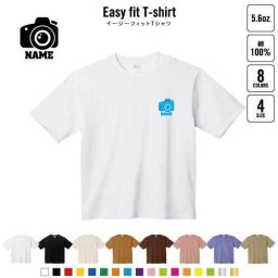 写真部2  名入れイージーフィットTシャツ ビッグシルエット ワイドTシャツ ゆったりめ ラージ 韓国風 アメカジ トレンド レイヤード だぼだぼ   一眼レフ カメラ B系 ストリート系