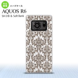 SH-51B AQUOS R6 AQUOS R6 スマホケース ハードケース ダマスク A クリア 茶 メンズ レディース nk-r6-461