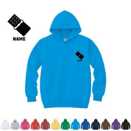 チョコレート 名入れフーデッドパーカー 左胸ワンポイント  オリジナル セミオーダーメイド 名入れ 部活 サークル 卒団記念品 チームウェア  お揃い 記念 クラブ【cf_mlh】