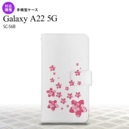 SC-56B Galaxy A22 手帳型スマホケース カバー 花柄 サクラ クリア ピンク  nk-004s-a22-dr186