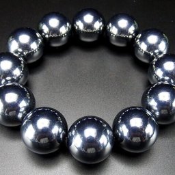 迫力満点高純度テラヘルツ鉱石20mmブレスレット超大玉数珠男性サイズ