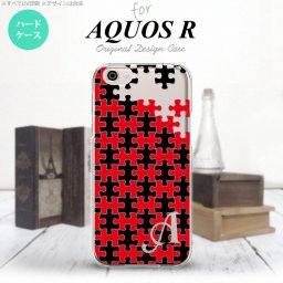 【SH03J】【スマホケース/スマホカバー】【アクオス R】SH03J スマホケース AQUOS R ケース アクオス R イニシャル パズル 黒赤 nk-sh03j-1204ini【メール便送料無料】