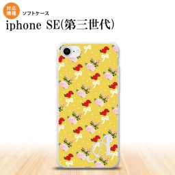 iPhoneSE 3 iPhoneSE 3 スマホケース ソフトケース 花柄 バラ リボン 黄 +アルファベット メンズ レディース nk-ise3-tp263i