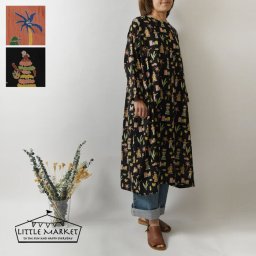 【LITTLE MARKET リトルマーケット】コットン キューバライフ バルーン ワンピース (s4719-605-07)インド綿 レディース 春 夏 ゆったり 綿 Aライン フレア ナチュラル 服 新作 コーディネート ナチュランド 人気 30代 40代 50代 60代 母の日 クリスマス ギフト プレゼント