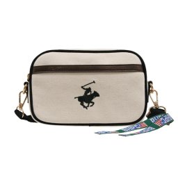 ビバリーヒルズ ポロ クラブ BEVERLY HILLS POLO CLUB バッグ ショルダーバッグ 斜めがけショルダーバッグ BH1009N 243906 IV/BK/BK キャンバスショルダーバッグ アイボリー+ブラック