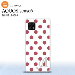 SH-54B SHG05 AQUOS sense6 スマホケース ソフトケース ドット 水玉 B 白 スモーク ピンク +アルファベット メンズ レディース nk-sens6-tp109i