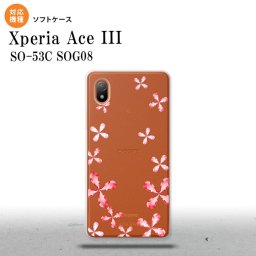 SO-53C SOG08 ワイモバイル Xperia Ace III スマホケース 背面ケースソフトケース 花柄 カット 赤 2022年 6月発売 nk-so53c-tp806