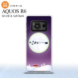 SH-51B AQUOS R6 AQUOS R6 スマホケース ソフトケース 月とサンタ 紫 メンズ レディース nk-r6-tp635