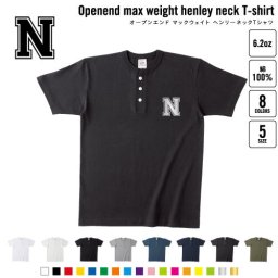 ビッグイニシャル 名入れヘンリーネックTシャツ ヘンリーネック 名入れTシャツ 首元ネコ目ボタン ボタンTシャツ 首元アクセント メンズ レディース