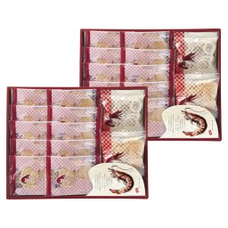 冬の贈り物お歳暮 華優雅 えびせんギフト 赤えびせんべい（1枚）×20、えびせん（うず巻･えび松風）（各10g）×各2