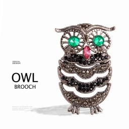 フクロウブローチ フクロウ 動物ブローチバッジ 動物 アクセサリー 小物 帽子やバッグのアクセントに ストール留め マフラー留め プレゼント ラッキーチャーム  おしゃれ 母の日