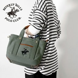 ビバリーヒルズポロクラブ トートバッグ メンズ レディース ブランド キャンバストートバッグSS Cotton 284918 GRN GRN BK バッグ プレゼント 実用的