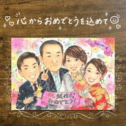 銀婚式のプレゼントに、写真とは違う、ぬくもりのある記念品です。下書き確認ができるので、安心して贈れます。 ギフト 結婚記念日 似顔絵 手描き 贈り物 名入れ プレゼント 銀婚式 金婚式 真珠婚 夫婦 パートナー 両親 名入れ 修正無料 下書き確認 サプライズ 実績多数 親孝行 かわいい 25周年 記念日 銀婚式 一生もの 喜寿祝い 卒寿祝い 感激 大人数 応援 おしゃれ 感動 イラスト 大量注文