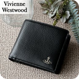 ヴィヴィアン ウエストウッド 二つ折り財布 メンズ レディース Vivienne Westwood PU GRAIN レザーウォレット ロゴ 51010016U S000D N403