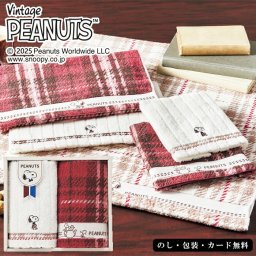 スヌーピーチェック ウォッシュタオル2P SE6-49-1 内祝 快気祝い 結婚祝い プレゼント 御礼 お誕生日 どこか懐かしく、あたたかな雰囲気をもつタータンチェック。