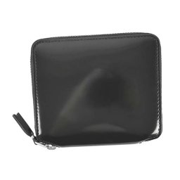 コムデギャルソン COMME des GARCONS 財布 二つ折り財布 折りたたみ財布 小銭入れ付き SA2100MI SI ラウンドファスナー レディース BLACK＋SILVER ブラック+シルバー 本革 レザー