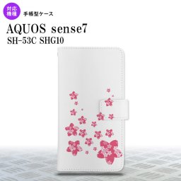 sense7 sense7 手帳型スマホケース カバー 花柄 サクラ クリア ピンク 2022年 11月発売 nk-004s-sens7-dr186