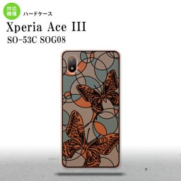 SO-53C SOG08 ワイモバイル Xperia Ace III 背面ケース カバー ステンドグラス風 おしゃれ 蝶 ホワイトブルー ステンドグラス風 かわいい おしゃれ  nk-so53c-sg33