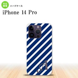 iPhone14 Pro iPhone14 Pro スマホケース 背面ケース ハードケース ストライプ 青 白 +アルファベット 2022年 9月発売 nk-i14p-716i