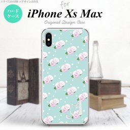 iPhoneXsMax iPhone XS Max スマホケース ハードケース 花柄 バラ ドット 水色 +アルファベット メンズ レディース nk-ixm-261i