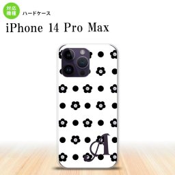 iPhone14 ProMax iPhone14 Pro Max スマホケース 背面ケース ハードケース 花柄 ドット 白 +アルファベット 2022年 9月発売 nk-i14pm-342i