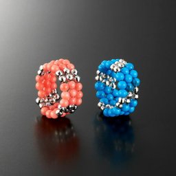 天然石 パワーストーン リング 指輪 フリーサイズ メンズ レディース 珊瑚/マグネサイト ターコイズ ピンク アクセサリー おしゃれ かわいい