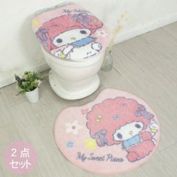 トイレマット カバー マイメロディ&マイスウィートピアノ ピンク 温水洗浄便座用 キャラクター マイメロ サンリオ かわいい 可愛い トイレタリー トイレ2点セット トイレトレーニング トイトレ