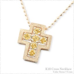 ネックレス レディース 18金 シトリン k18 クロス リバーシブル ペンダント ピンクゴールドk18 18k 十字架 人気 クリスマス