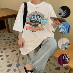 【送料無料】ヴィンテージスタイル Tシャツ Tシャツ tシャツ レディース メンズ 半袖 カジュアル 大きいサイズ 体型カバー オーバーサイズ シャツ 大きい 春 夏 韓国 ファッション プリント ゆったり かわいい シンプル ロゴT トップス プリントT ビッグT ビッグシルエット