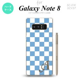【SC01K】【スマホケース/スマホカバー】【ギャラクシー ノート8】SC01K スマホケース Galaxy Note8 ケース ギャラクシー ノート8 イニシャル スクエア 白×青 nk-sc01k-766ini【メール便送料無料】