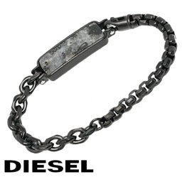 DIESEL ディーゼル メンズ ブレスレット DX1326001 ブラック ロゴID 海外正規品 無料ラッピング可