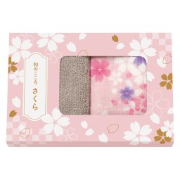 和のこころさくら ガーゼパイルハンカチとマイクロファイバークロスのセット ／ハンカチ・ハンドタオル バッグ・小物・雑貨 ファッション 結婚祝い プレゼント ギフト 結婚内祝い お返し おしゃれ 友達 メッセージ のし 職場 ハイセンス 人気 出産祝い 出産内祝い 送料無料 2026 送料無料 ギフト プレゼント