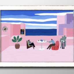 夏の風景 ハワイ Hawaii プール A3 サイズ ポスター アート おしゃれ 絵画 インテリア 北欧 イラスト マット紙 艶消し アートパネル 額 フレーム デザイン 壁掛け ギフト 新築祝い ディスプレイ 引越し祝い　新生活　空間デザイン