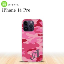 iPhone14 Pro iPhone14 Pro スマホケース 背面ケース ハードケース ウッドランド 迷彩 C ピンク +アルファベット 2022年 9月発売 nk-i14p-1149i