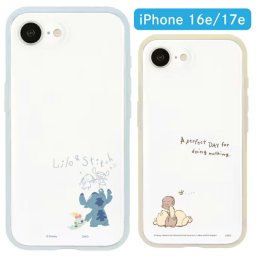 ディズニー iPhone17e iPhone16e ケース クリア 透明 くまのプーさん スティッチ キャラクター グッズ スマホ カバー エアクッション ハイブリッド 耐衝撃 6.1inch １眼 アイホン アイフォン おしゃれ かわいい IIIIfit Clear DNG-348