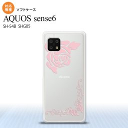 SH-54B SHG05 AQUOS sense6 スマホケース ソフトケース バラ A クリア ピンク メンズ レディース nk-sens6-tp1067
