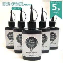 「クラフトアレンジ　プロレジン 75g 5本」 スリムボトル　アクセサリー レジン液 レジン 大容量 スリムボトル 保存に便利 ハンドメイド デコレーション コーディング クラフトアレンジUVレジン液 大容量 レジン液 75g スリムボトル  ケミテック クラフトアレンジ レジン液
