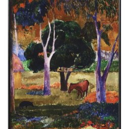 ポール ゴーギャン 豚と馬のいる風景 A3 サイズ ポスター アート おしゃれ 絵画 インテリア 北欧 イラスト マット紙 艶消し アートパネル 額 フレーム デザイン 壁掛け ギフト 新築祝い ディスプレイ 引越し祝い　新生活　空間デザイン 