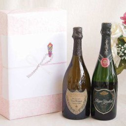 正規ドンペリニヨン白ギフトボックス2本セット シャンパンドンペリニヨン白(フランス)750mlスパークリング白ワインロジャーグラート カヴァ グラン レセルバ ジョセップ ヴァイス(スペイン)750ml