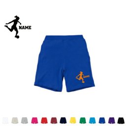 女子サッカー2　名入れスウェットハーフパンツ ワンポイント 普段着 部屋着 運動着スポーツ ダンス ジム フィットネス ショートパンツ 短パン 半ズボン コットン 綿100％