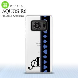 SH-51B AQUOS R6 AQUOS R6 スマホケース ハードケース トランプ 帯 黒 青 +アルファベット メンズ レディース nk-r6-525i