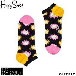 HappySocks ハッピーソックス メンズ 靴下 アンクレット丈 スニーカーソックス 総柄 派手 カラフル ソックス ユニセックス 男性 綿混 かわいいoutfit 敬老の日 プレゼント ギフト