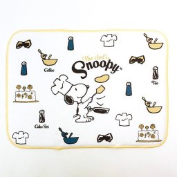 スヌーピー PEANUTS 水切りマット シェフ WH ホワイト キッチン 40×30